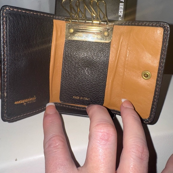 Vintage Leather Mannini by Master" 6 key fold snap closure wallet made in Italy - Picture 8 of 13